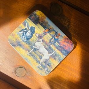 Vintage Sporting Dogs Trinket Tin - Hunting Scene